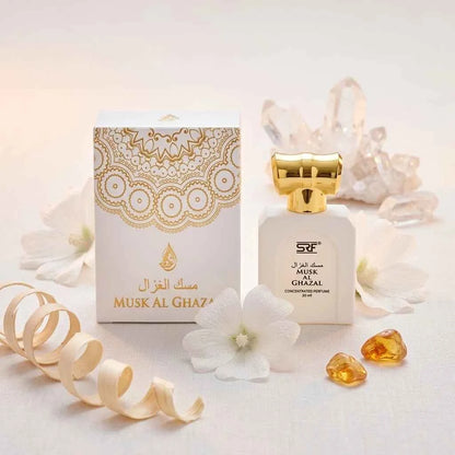 SRF Musk Al Ghazal Concentrated Perfume Oil 20ml, Long Lasting Attar for Men & Women, Alcohol Free Arabic Fragrance