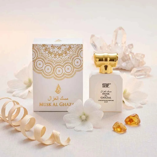 SRF Musk Al Ghazal Concentrated Perfume Oil 20ml, Long Lasting Attar for Men & Women, Alcohol Free Arabic Fragrance - GEHNA OFFICIAL