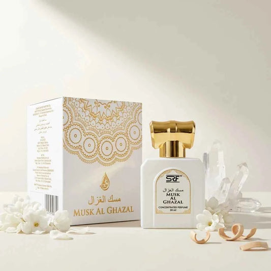 SRF Musk Al Ghazal Concentrated Perfume Oil 20ml, Long Lasting Attar for Men & Women, Alcohol Free Arabic Fragrance - GEHNA OFFICIAL