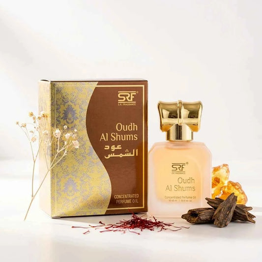 SRF Oudh Al Shums Concentrated Perfume Oil 20ml, Long Lasting Attar for Men & Women, Alcohol Free Arabic Fragrance - GEHNA OFFICIAL