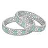 Elegant Mint Green American Diamond Bangles Set for Chic Women - Set of 2