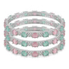 Elevate Your Style with Our Pastel Pink Green Bangles Set: Set of 4 Silver Plated Designs