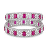 Elegant Silver Plated Ruby Pink Bangles Set – Transform Your Style with Sparkling Floral Designs
