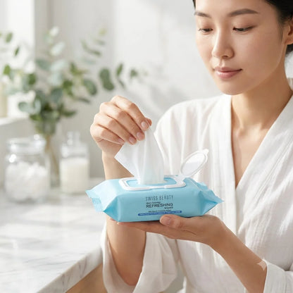 Swiss Beauty Night Calming Refreshing Face Wipes - 25 Pcs for Daily Refreshment