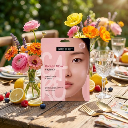 Swiss Beauty Korean Glow Facial Kit, 6 Step Glass Skin Facial