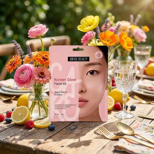 Swiss Beauty Korean Glow Facial Kit, 6 Step Glass Skin Facial