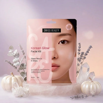 Swiss Beauty Korean Glow Facial Kit, 6 Step Glass Skin Facial