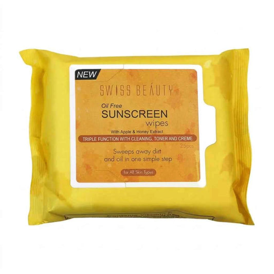 Swiss Beauty Sunscreen Face Wipes - 25 Oil Free, Sun Protection & Refreshing Cleansing Wipes
