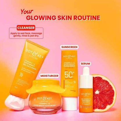Dot & Key Vitamin C + E Super Bright Gel Face Wash | Blood Orange & Niacinamide Face Cleanser 100ml - GEHNA OFFICIAL
