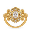 Elegant Floral Gold Plated Ring for Women | Designer CZ American Diamond Ring