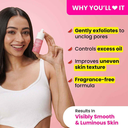 Dot & Key Watermelon + 10% Glycolic Gentle Exfoliating Face Serum with Kojic Acid | Hyaluronic Acid & Cloudberry Oil 30ml - GEHNA OFFICIAL