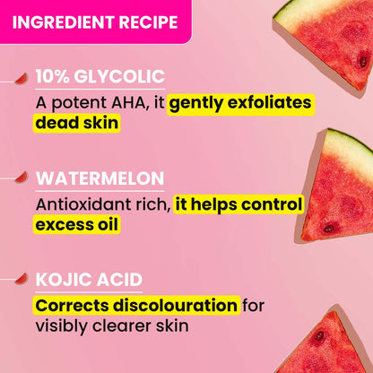 Dot & Key Watermelon + 10% Glycolic Gentle Exfoliating Face Serum with Kojic Acid | Hyaluronic Acid & Cloudberry Oil 30ml - GEHNA OFFICIAL
