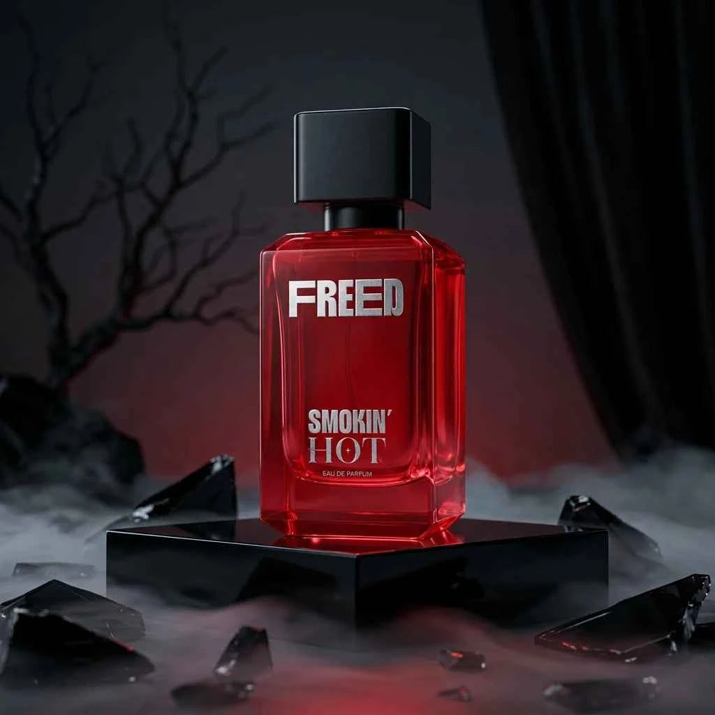 freed smokin' hot eau de parfum for men, long lasting luxury perfume, bold spicy woody fragrance
