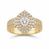 Elegant Gold Plated Heart Ring: Embrace Timeless Charm with White Heart Stone & Zircon Accents