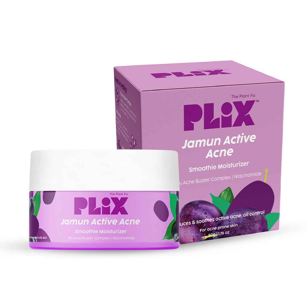 plix jamun active acne smoothie moisturizer – 2% acne buster & niacinamide (50g) - gehna official