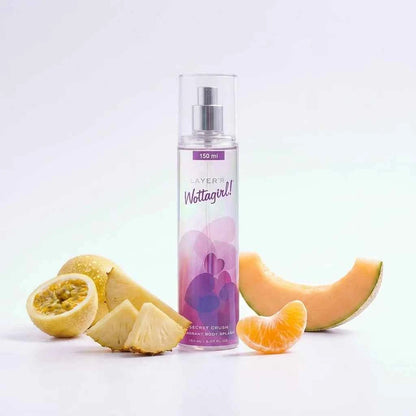 Layer'r Wottagirl Secret Crush Perfumed Body Splash for Women 150ml Long Lasting Fragrance Mist