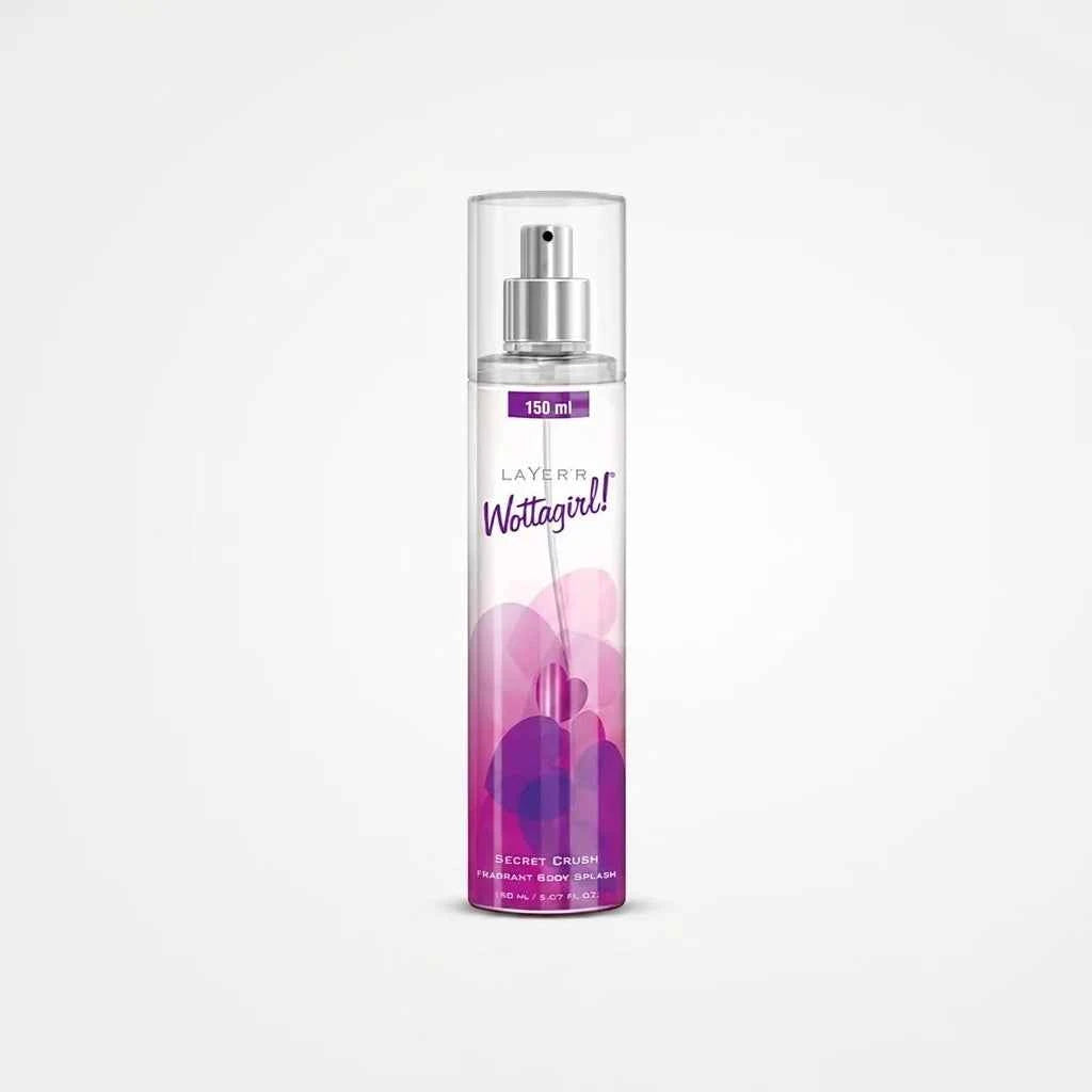 layer'r wottagirl secret crush perfumed body splash for women 150ml long lasting fragrance mist
