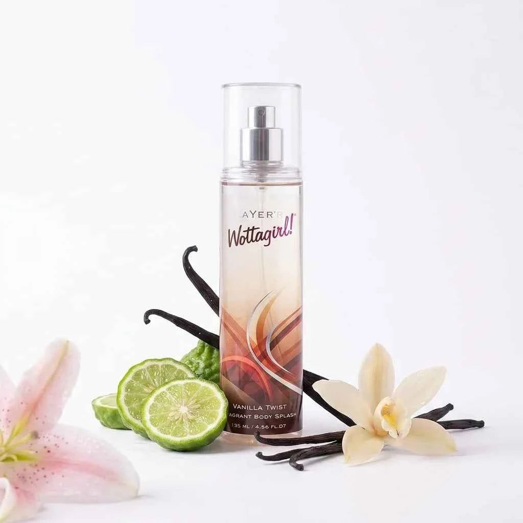 layer'r wottagirl vanilla twist perfumed body splash for women 135ml long lasting fragrance mist