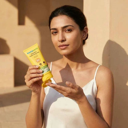 Mamaearth HydraGel Indian Sunscreen SPF 50 PA+++ 50g with Aloe Vera & Raspberry | Lightweight Gel Sunscreen for All Skin Types