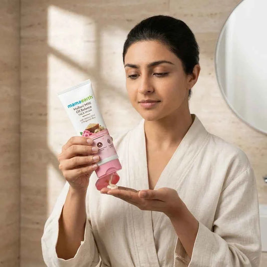 Mamaearth Multani Mitti Oil Balance Face Wash 100ml with Multani Mitti & Bulgarian Rose | Oil Control Face Wash for Normal to Oily Skin - GEHNA OFFICIAL