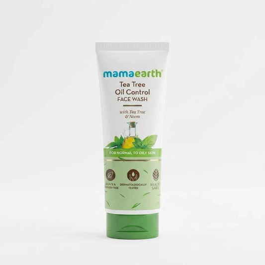 Mamaearth Tea Tree Oil Control Face Wash 100ml with Tea Tree & Neem | Oil Control Face Wash for Normal to Oily Skin - GEHNA OFFICIAL