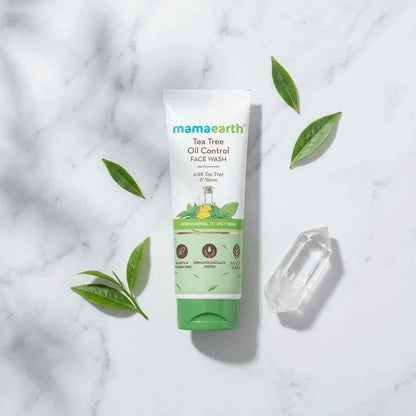 Mamaearth Tea Tree Oil Control Face Wash 100ml with Tea Tree & Neem | Oil Control Face Wash for Normal to Oily Skin