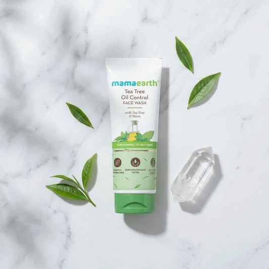 Mamaearth Tea Tree Oil Control Face Wash 100ml with Tea Tree & Neem | Oil Control Face Wash for Normal to Oily Skin - GEHNA OFFICIAL