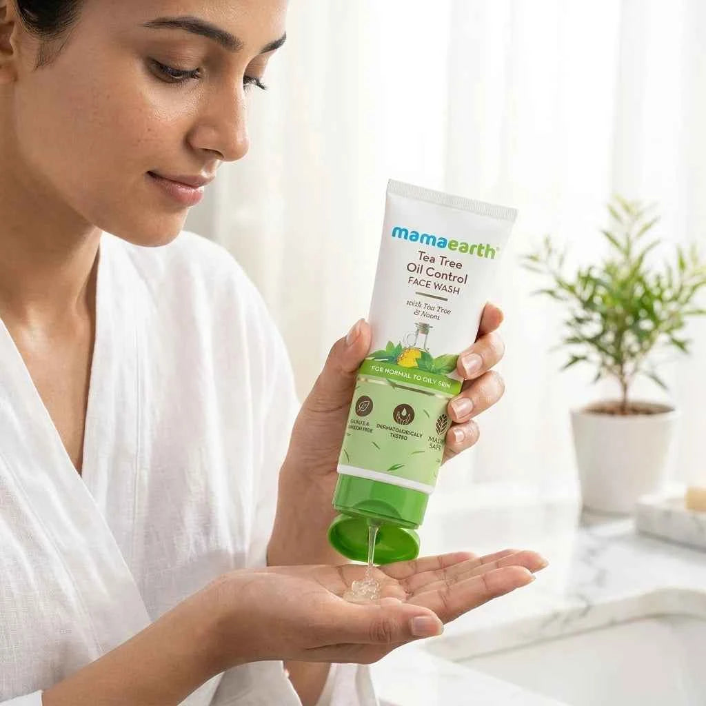Mamaearth Tea Tree Oil Control Face Wash 100ml with Tea Tree & Neem | Oil Control Face Wash for Normal to Oily Skin