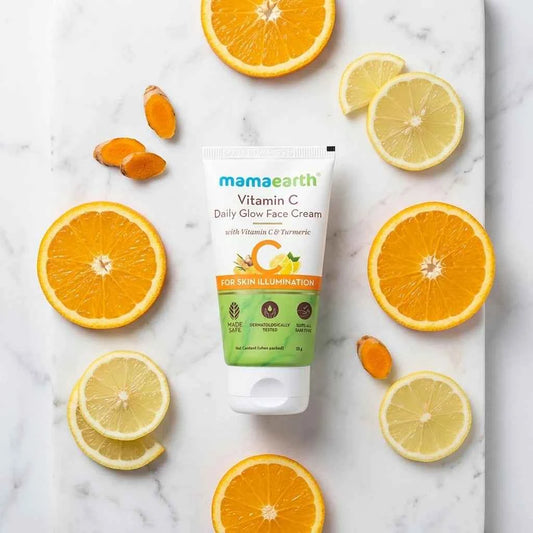 Mamaearth Vitamin C Daily Glow Face Cream 35g with Vitamin C & Turmeric | Brightening Face Moisturizer for Skin Illumination - GEHNA OFFICIAL
