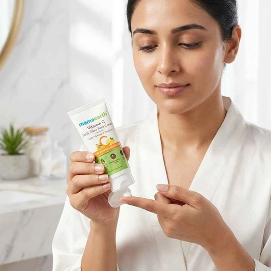 Mamaearth Vitamin C Daily Glow Face Cream 35g with Vitamin C & Turmeric | Brightening Face Moisturizer for Skin Illumination - GEHNA OFFICIAL