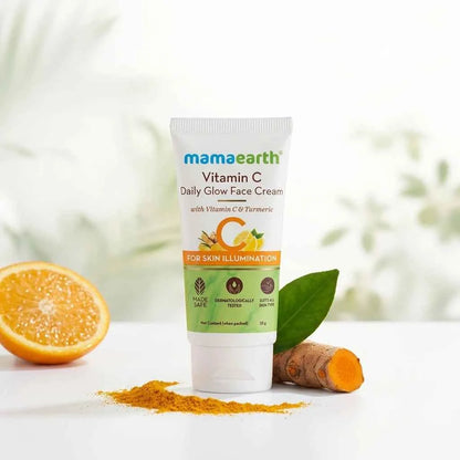 Mamaearth Vitamin C Daily Glow Face Cream 35g with Vitamin C & Turmeric | Brightening Face Moisturizer for Skin Illumination