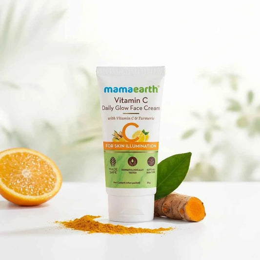 Mamaearth Vitamin C Daily Glow Face Cream 35g with Vitamin C & Turmeric | Brightening Face Moisturizer for Skin Illumination - GEHNA OFFICIAL