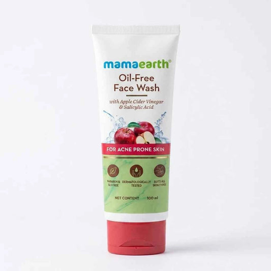 Mamaearth Oil Free Face Wash 100ml with Apple Cider Vinegar &amp; Salicylic Acid | Oil Control Face Wash for Acne Prone Skin - GEHNA OFFICIAL