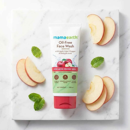 Mamaearth Oil Free Face Wash 100ml with Apple Cider Vinegar &amp; Salicylic Acid | Oil Control Face Wash for Acne Prone Skin - GEHNA OFFICIAL