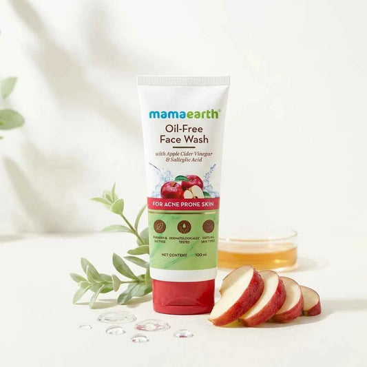 Mamaearth Oil Free Face Wash 100ml with Apple Cider Vinegar &amp; Salicylic Acid | Oil Control Face Wash for Acne Prone Skin - GEHNA OFFICIAL