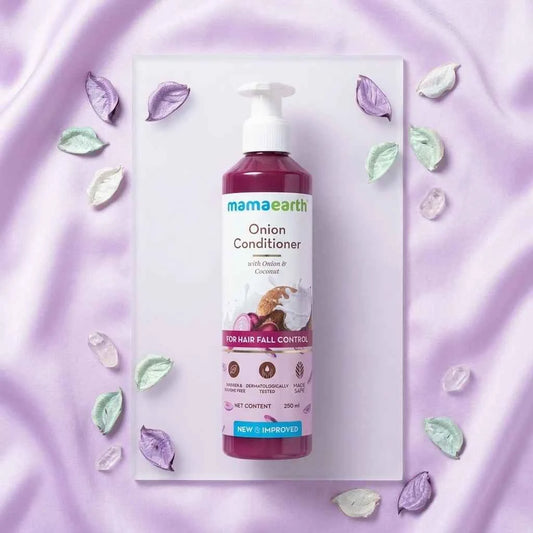Mamaearth Onion Conditioner 250ml with Onion & Coconut | Hair Fall Control Conditioner for Strong, Smooth & Healthy Hair - GEHNA OFFICIAL