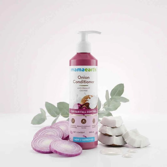 Mamaearth Onion Conditioner 250ml with Onion & Coconut | Hair Fall Control Conditioner for Strong, Smooth & Healthy Hair - GEHNA OFFICIAL