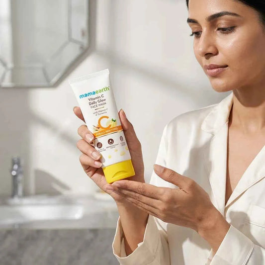 Mamaearth Vitamin C Daily Glow Face Wash 100ml with Vitamin C & Turmeric | Brightening Face Wash for Glowing Skin | For All Skin Types - GEHNA OFFICIAL