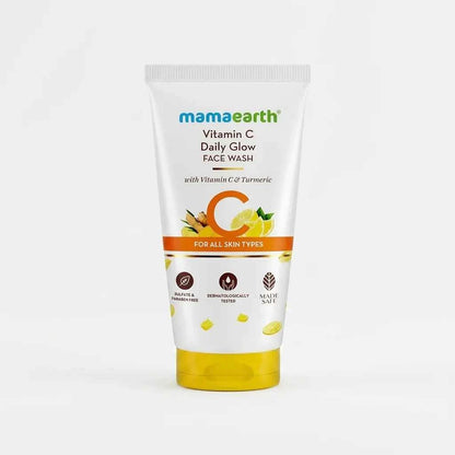 Mamaearth Vitamin C Daily Glow Face Wash 50ml with Vitamin C & Turmeric | Brightening Face Wash for Glowing Skin | For All Skin Types