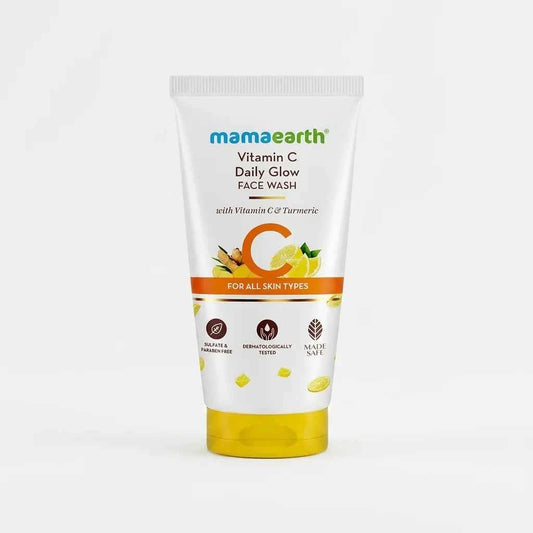 Mamaearth Vitamin C Daily Glow Face Wash 50ml with Vitamin C & Turmeric | Brightening Face Wash for Glowing Skin | For All Skin Types - GEHNA OFFICIAL