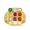 Elevate Your Style with the Navratna Gold Plated Ring for Men | Stunning Nine Gemstone Design