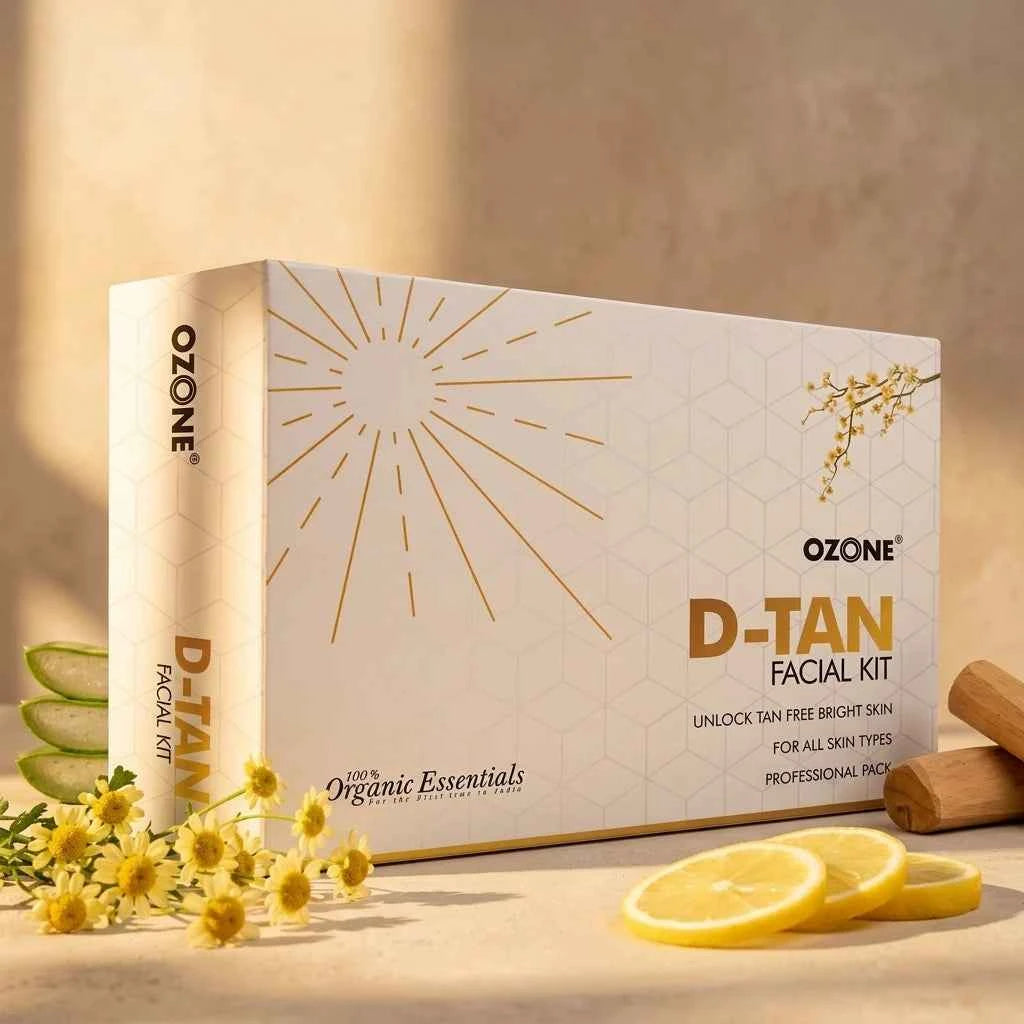 ozone d tan facial kit for all skin types, professional de tan facial kit for bright & radiant skin