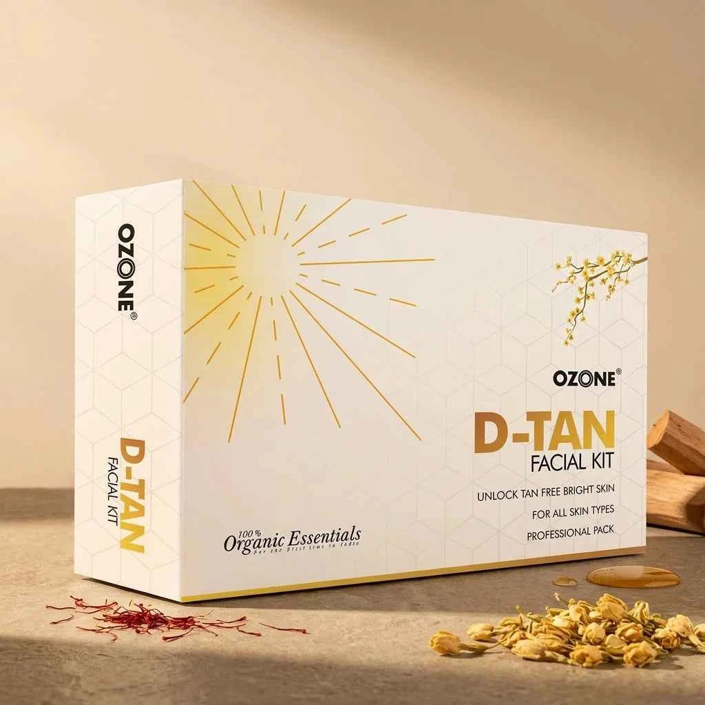 ozone d tan facial kit for all skin types, professional de tan facial kit for bright & radiant skin