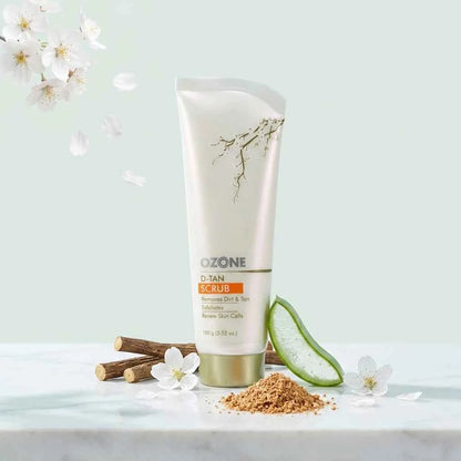 Ozone D Tan Scrub 100g | De Tan Face & Body Scrub for Exfoliating and Brighter Looking Skin