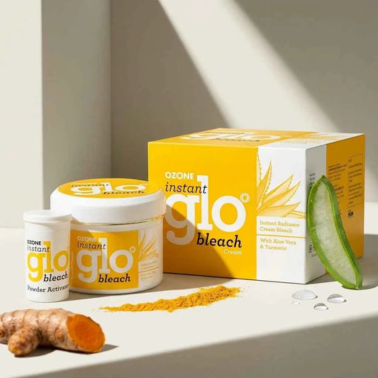 Ozone Instant Glo Bleach Cream with Aloe Vera & Turmeric | Instant Radiance Facial Bleach - GEHNA OFFICIAL