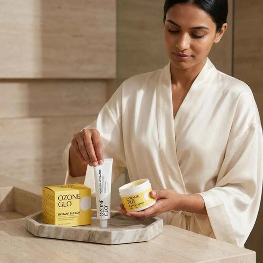 Ozone Instant Glo Bleach Cream with Aloe Vera & Turmeric | Instant Radiance Facial Bleach - GEHNA OFFICIAL