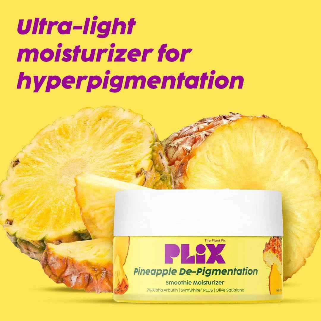 plix pineapple de-pigmentation moisturizer – 2% alpha arbutin & symwhite+ (50g) - gehna official