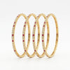 Exquisite Gold Plated Designer Bangles with American Diamonds & Ruby Stones