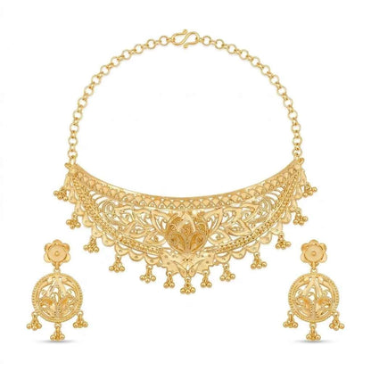Premium Gold Plated Designer Choker Necklace Set for Women | Luxury Wedding Jewellery