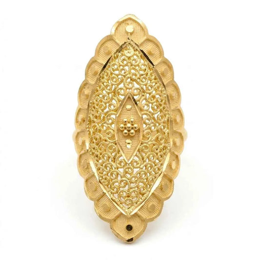 Premium Gold Plated Vintage Filigree Cocktail Ring for Women | Adjustable Designer Statement Ring - GEHNA OFFICIAL